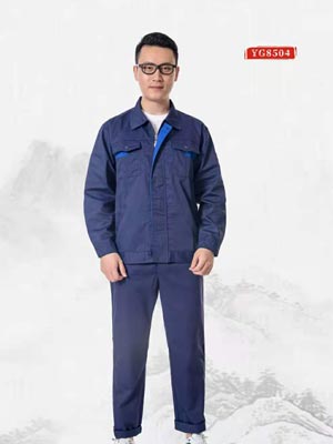 YG8504工裝長(zhǎng)袖工作服套裝男士純色耐磨